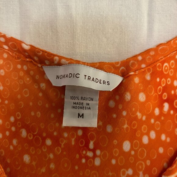 Medium Blouse Nomadic Traders orange & white - Picture 3 of 6